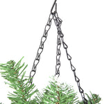 Pre Lit Artificial Christmas Hanging Basket With Frosted Pine Cone