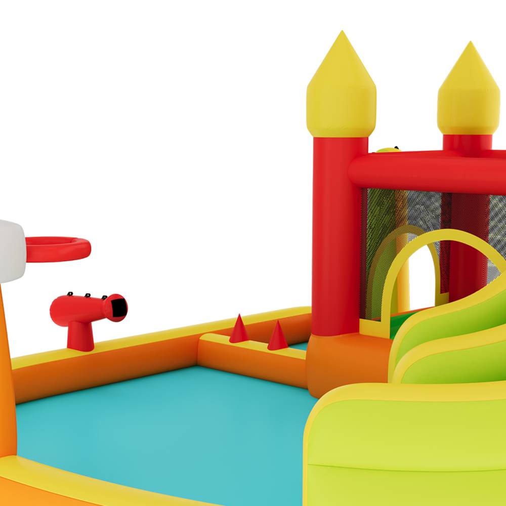 Breeins Inflatable Water Park With Dual Slides & Splash Pool, Large Bounce House For Kids, Heavy-duty Oxford Fabric, 480w Air Blower Included