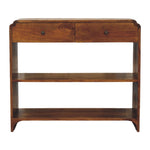 Ellington Console Table, 2 Drawers, 2 Open Shelf, Brown
