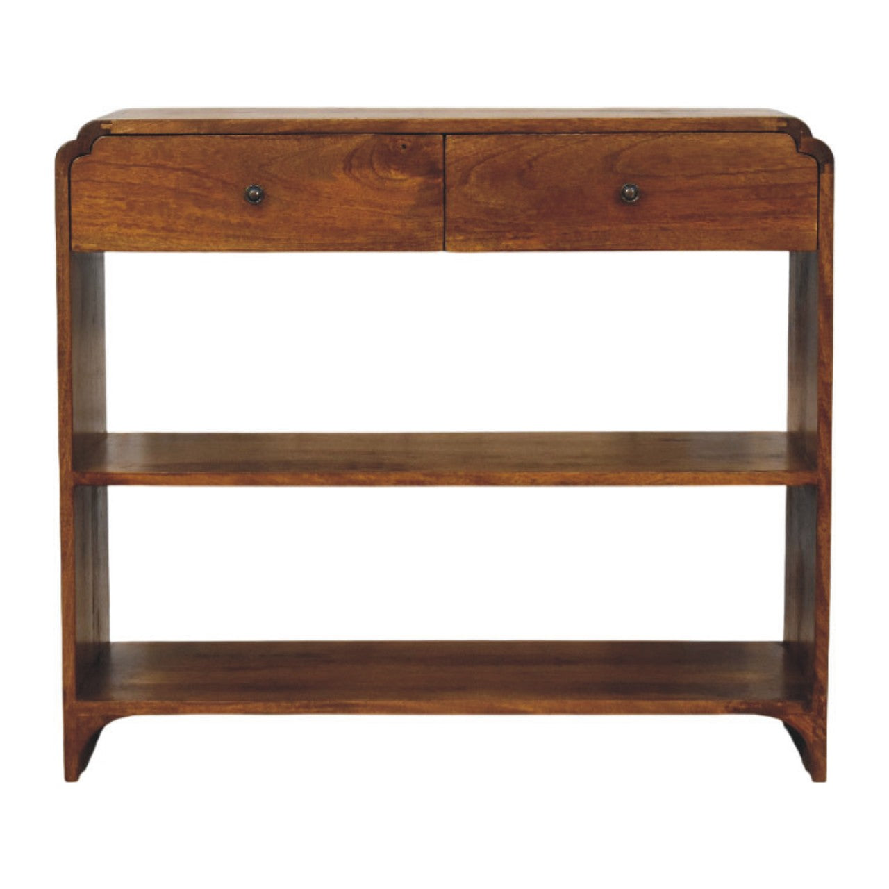 Ellington Console Table, 2 Drawers, 2 Open Shelf, Brown