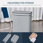70/100l Wood Laundry Basket A Compartment Flip Lid Removable | Large
