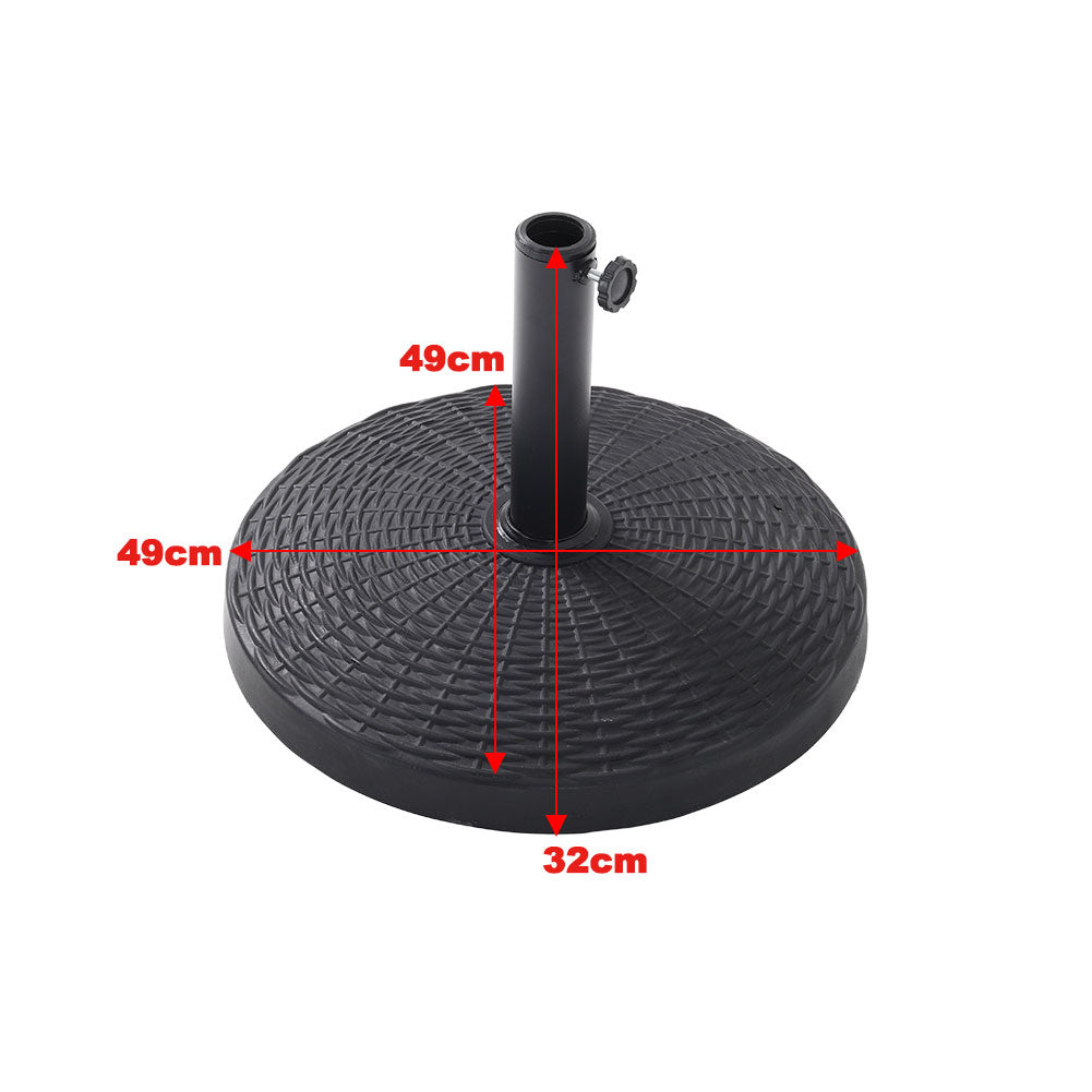 3m Garden Parasol Adjustable Tilting Parasol With Crank Handle For Outdoor Garden Patio Camping With Heavy-duty Round Base | One Size | Black