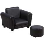 Kids Sofa Chair Set Armchair Seating Seat Bedroom Playroom Stool | Black