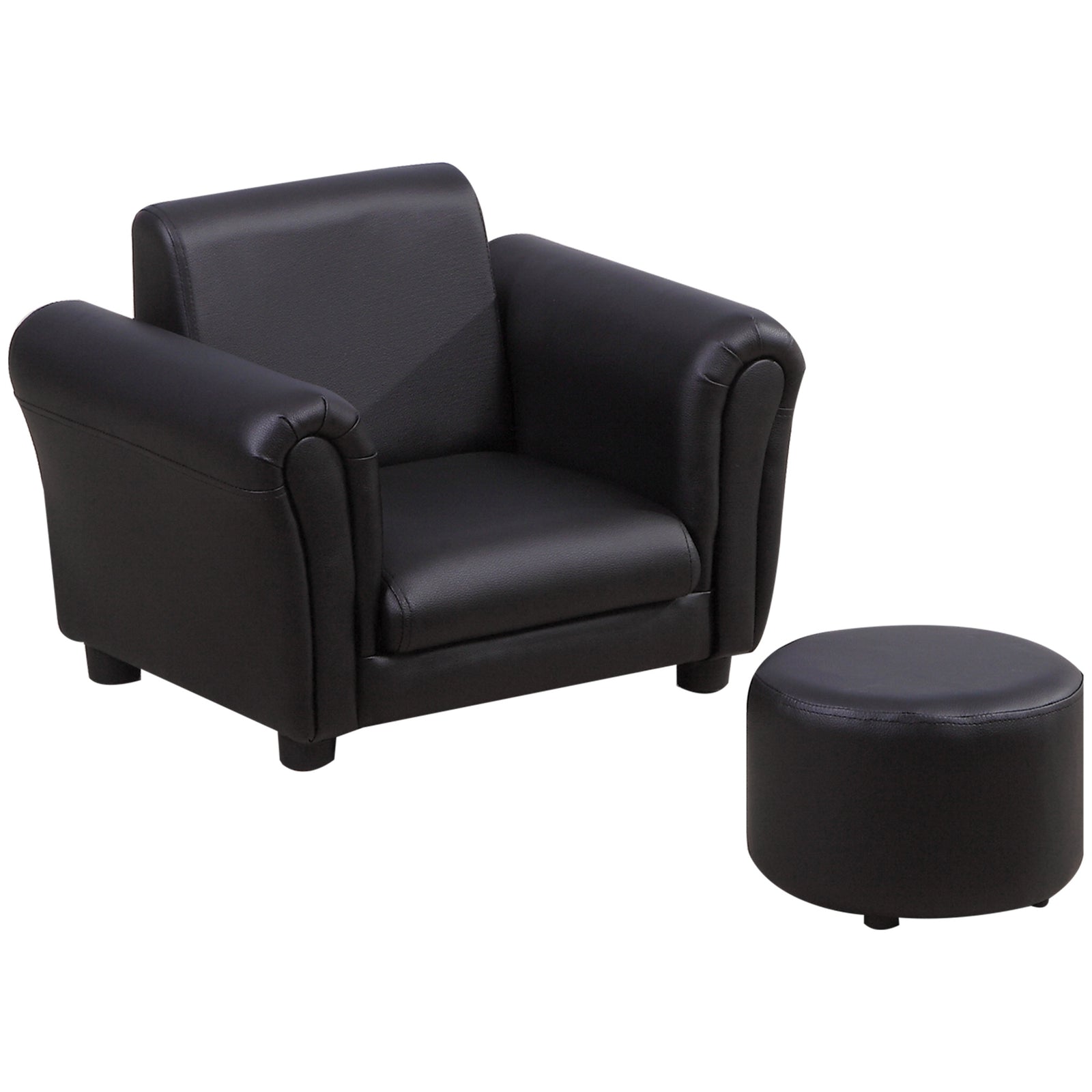 Kids Sofa Chair Set Armchair Seating Seat Bedroom Playroom Stool | Black