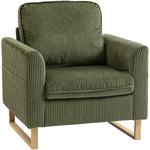 Accent Chair With Metal Legs And Spring | Green
