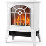 Electric Fireplace, Freestanding Log Burner, Led Flame Effect | White