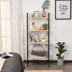 4-tier Minimalistic Ladder Shelf Unit Steel Frame Display | One Size | Beige