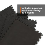 Interlocking Gym Mat - Corrugated Black