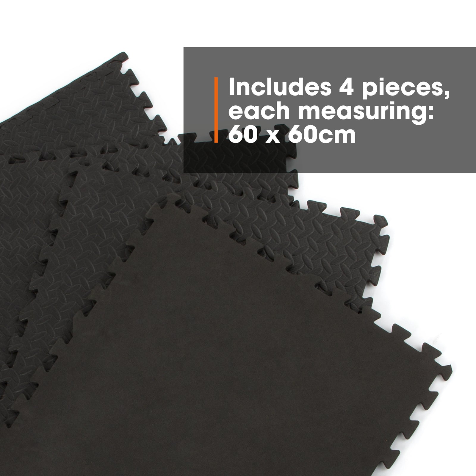 Interlocking Gym Mat - Corrugated Black