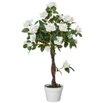 90cm Artificial Rose Tree Fake Decorative Plant | Set of 1 | White