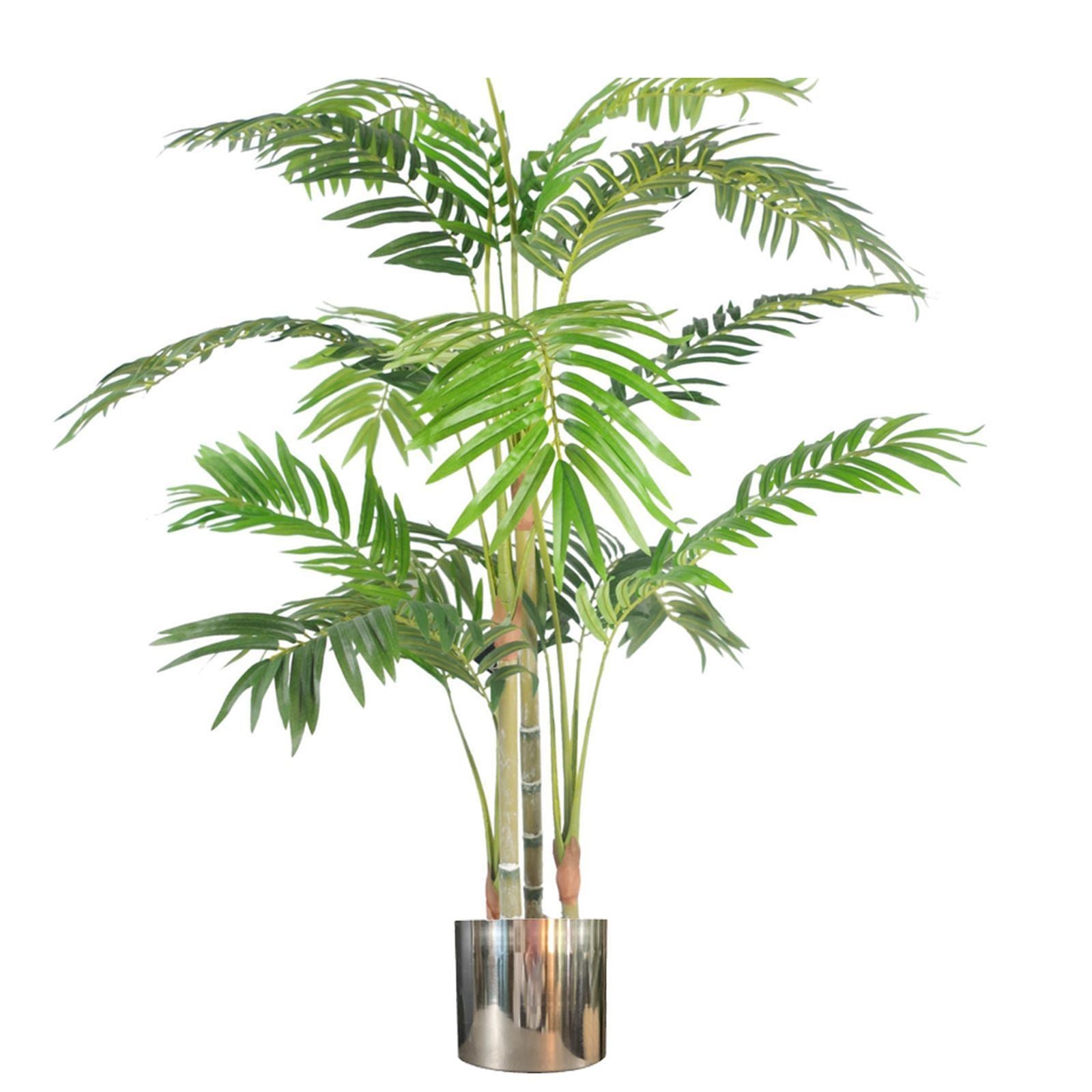 120cm Premium Artificial Areca Palm With Pot With Silver Planter