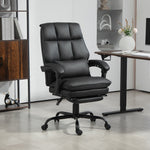Executive Office Chair, Pu Leather Desk Chair With Armrests | One Size | Black