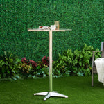HOMCOM Stainless Bar Table, Adjustable Height, 60x60 Cm