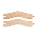 2 Wavy Track Pieces for Wooden Train Sets