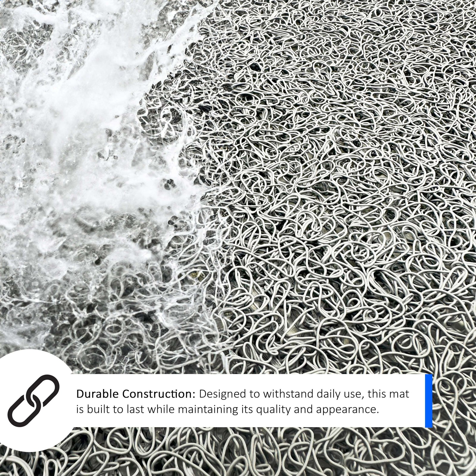 Spaghetti Anti Slip Shower/Bath Mat | 40 x 60cm | Grey