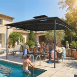  3 X 3 M Gazebo, Outdoor Gazebo Canopy With 2-tier Roof | Grey