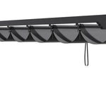 3x3m/3x4m Lean To Pergola With Retractable Roof With Pa-coated Polyester Canopy Wall Mounted Garden Gazebo Outdoor Sun Shade Shelter For Patio | 3m x 3m | Dark Grey