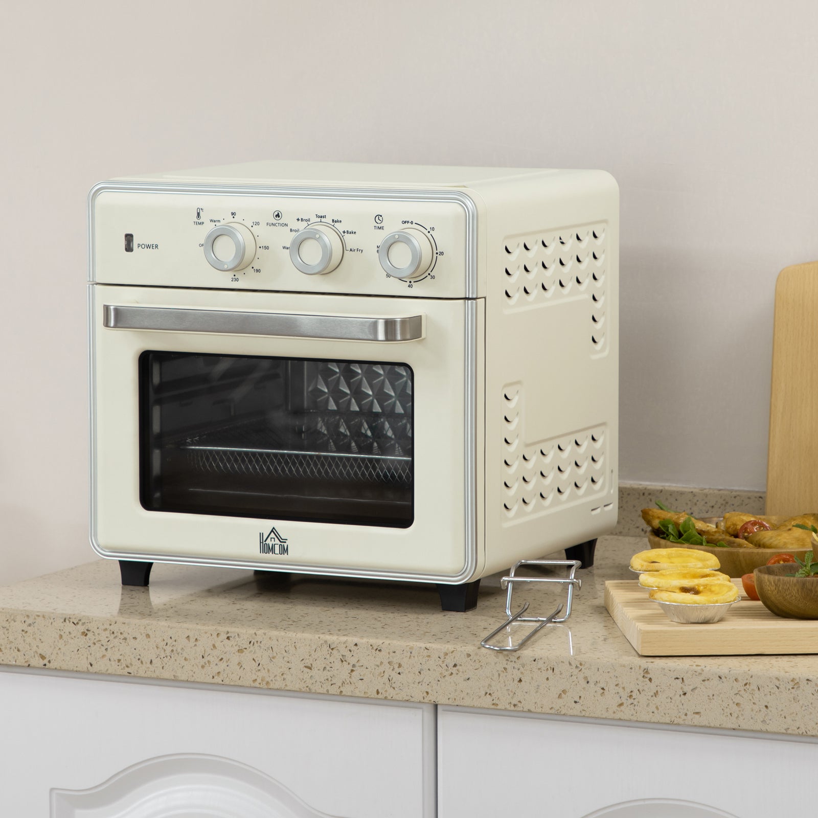 20l Mini Oven With Adjustable Temperature 60 Min Time | One Size | Cream