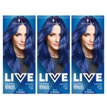 Live Ultra 2in1 Bright Permanentcolour Hairdye,095 Electric Blue 3x