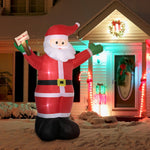 8ft Inflatable Christmas Santa Claus Holds Light Sign Of Led