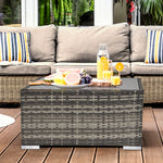 Garden Furniture Rattan Single Middle Sofa W/ Cushions | Dark Gray