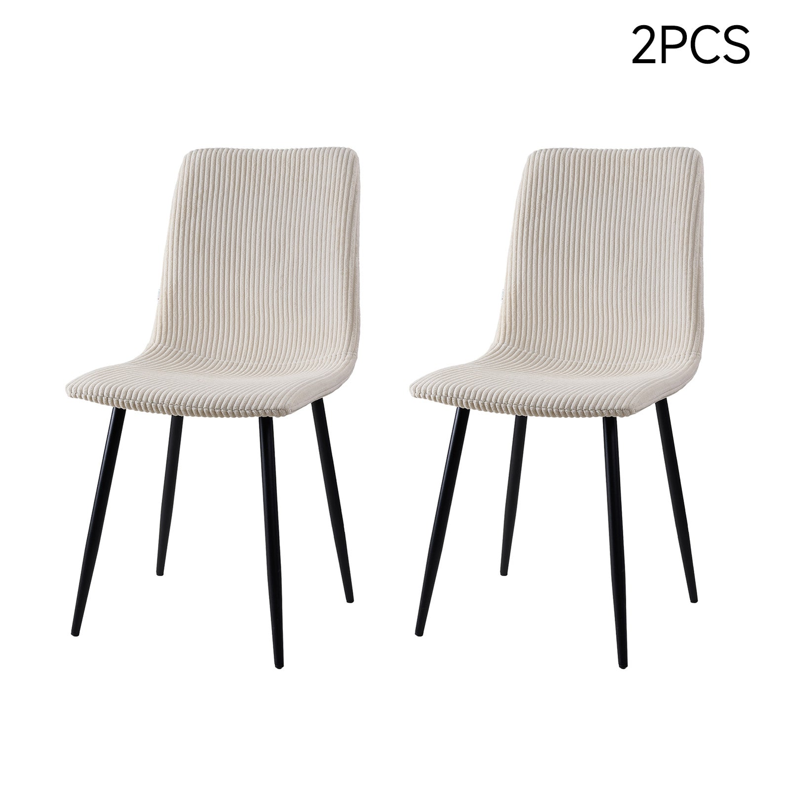 Corduroy Upholstered Dining Chairs | Set-of-2 | Beige