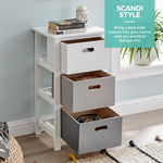Livivo Nina 3 Drawer Storage Unit - White/grey