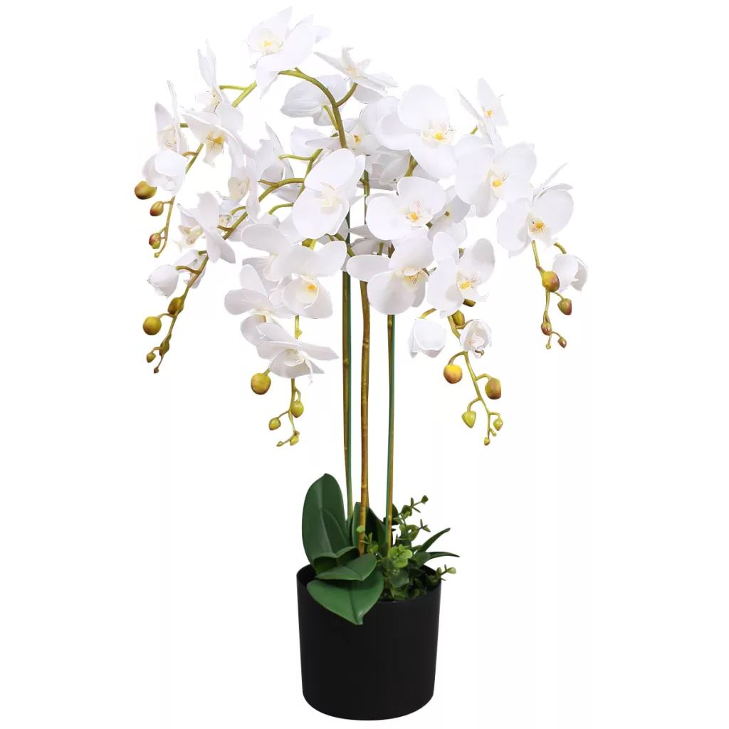 Artificial 85cm Deluxe Bush Orchid White