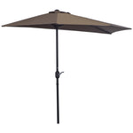 2.7m Half Round Parasol Balcony Shade | Brown