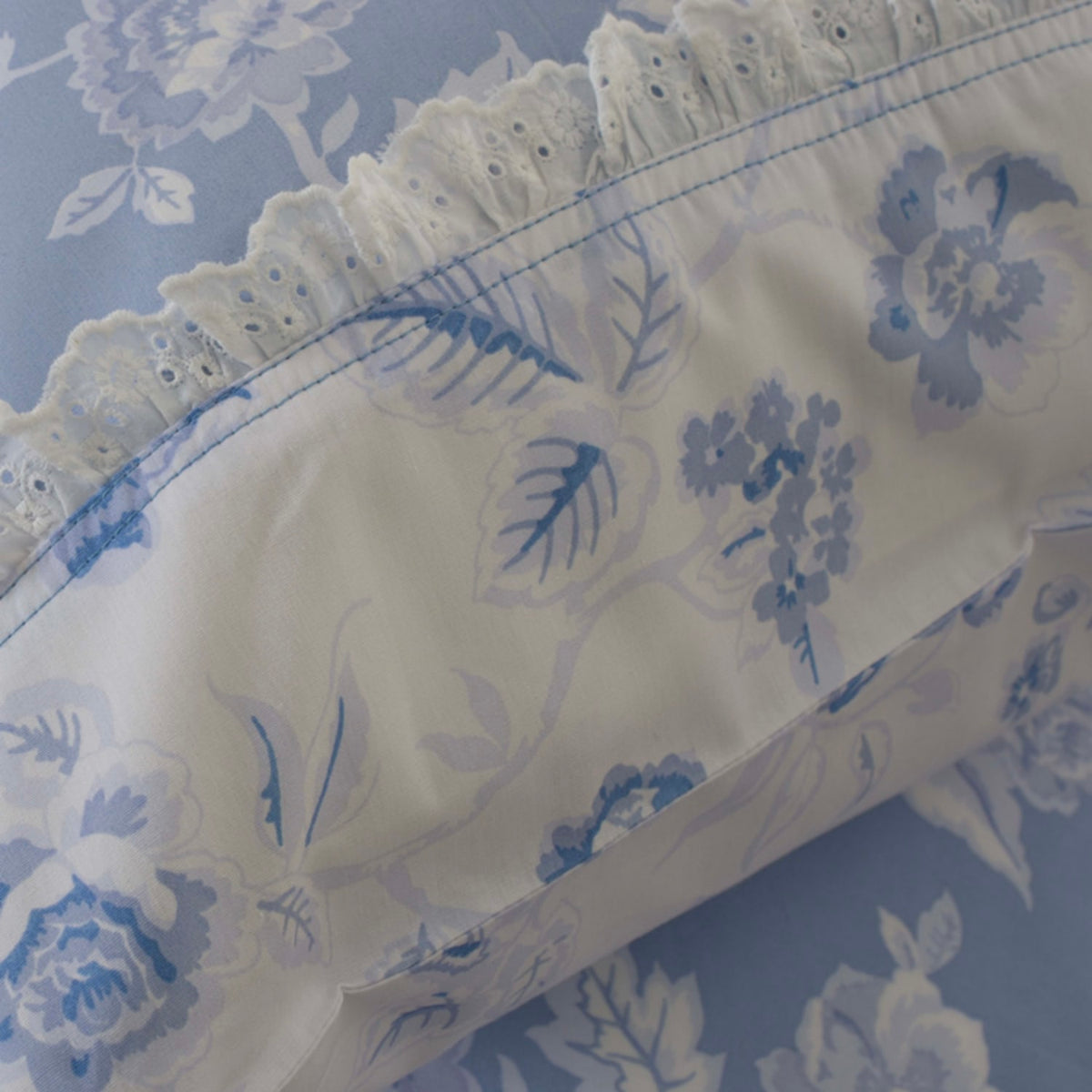 Monique In Cotton Printed Duvet Cover Set | Double | Blue