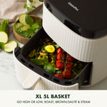 Silhouette Xl Air Fryer With 5l Capacity, Pfas-free Non-stick Coating | Cream