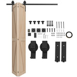 4/5ft  Bi-folding Sliding Barn Sliding Door Kit | 5ft | Black