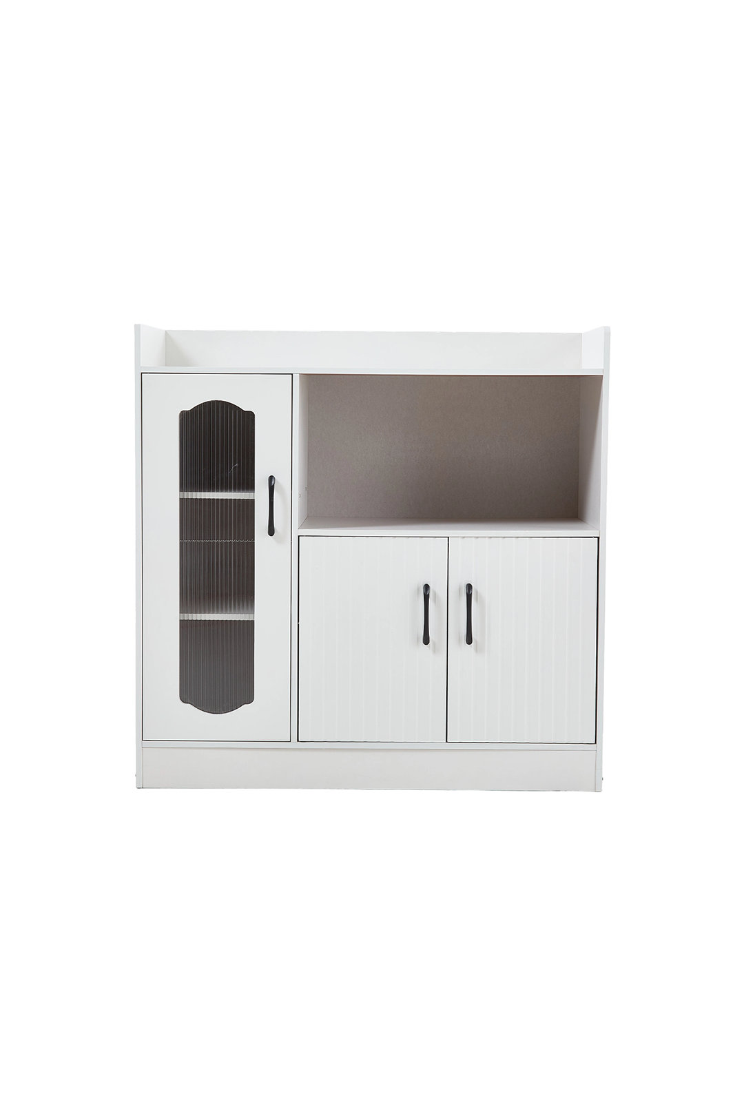Breeins Wooden Sideboard Storage Cabinet With Microwave Counter Display