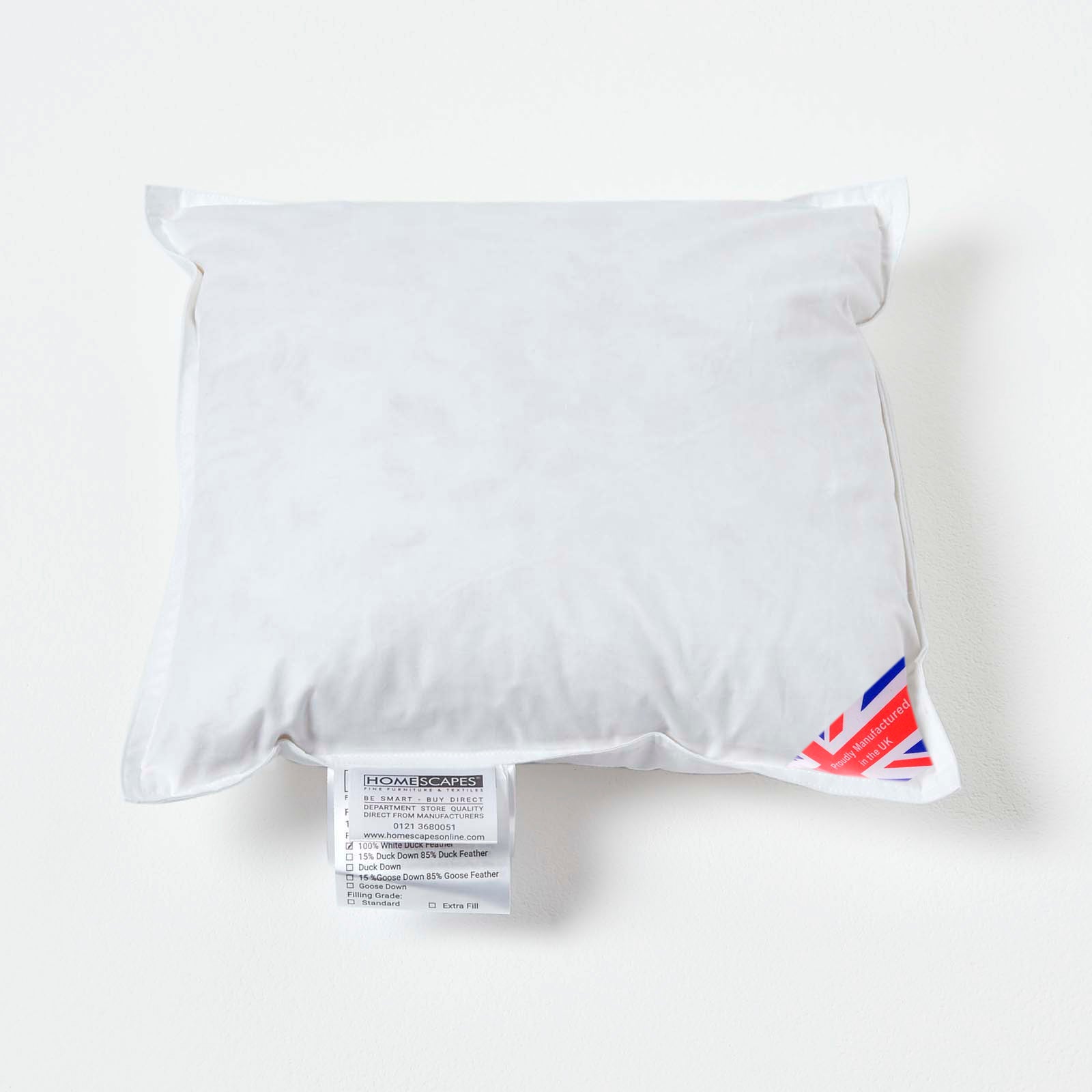 Duck Feather Cushion Pad | 30cm x 30cm | White
