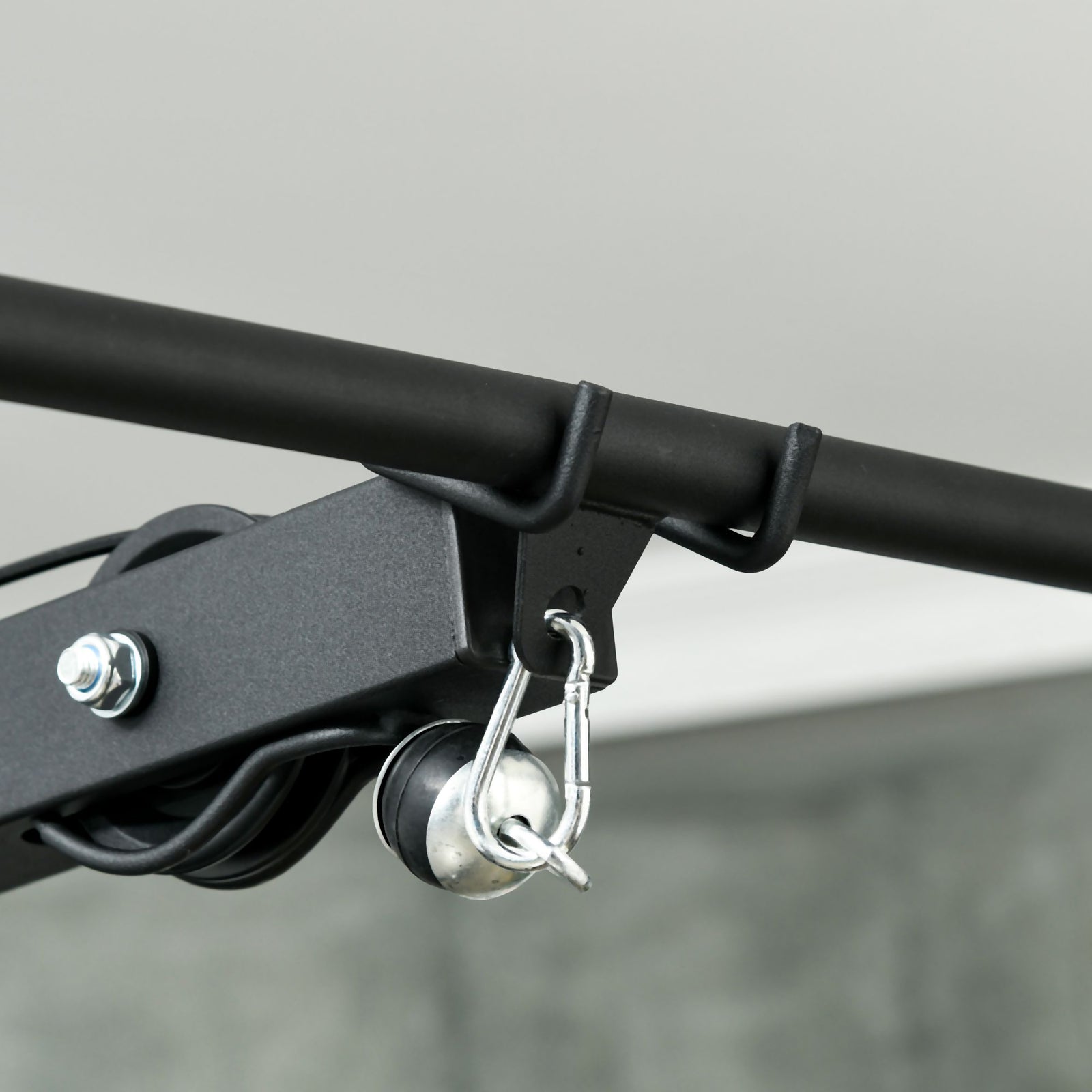 Pull Up Bar Stand Power Cage With Adjustable Seat | Black