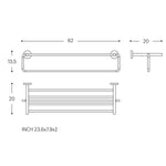 Towel Rack And Towel Shelf, Silver Chrome, 60cm, Start Collection