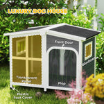 Wooden Dog Kennel, Dog House With Removable Floor, Asphalt And Openable Roof | Charcoal Gray