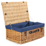 Wicker 55cm Buff Empty Picnic Basket Unlined | Blue