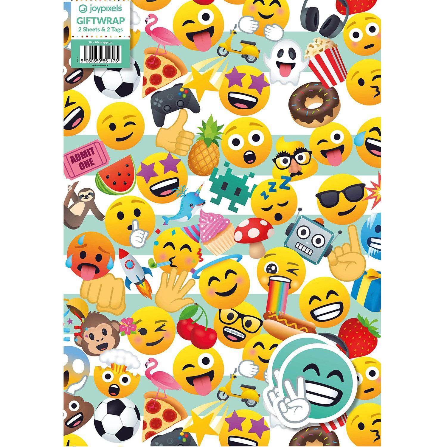Emoji 2 Sheets & 2 Tags Wrapping Paper