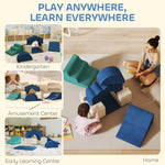 Kids Soft Play Set, 7 Piece Foam Climbing Blocks | Blue