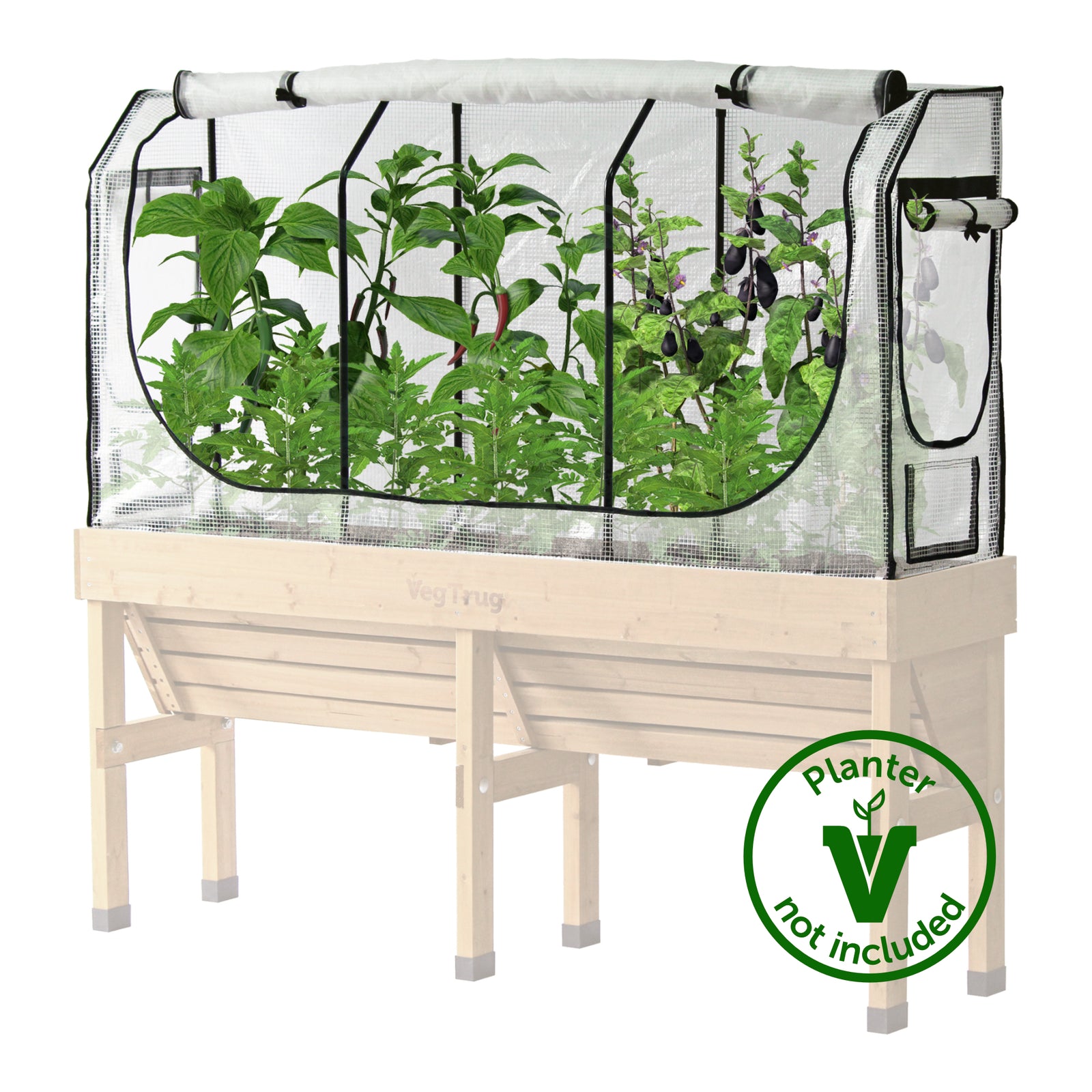 Medium Wall Hugger Greenhouse Frame & Multi-cover Set | White
