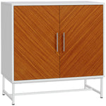 HOMCOM Freestanding Kitchen Storage Cabinet Cupboard Metal Base