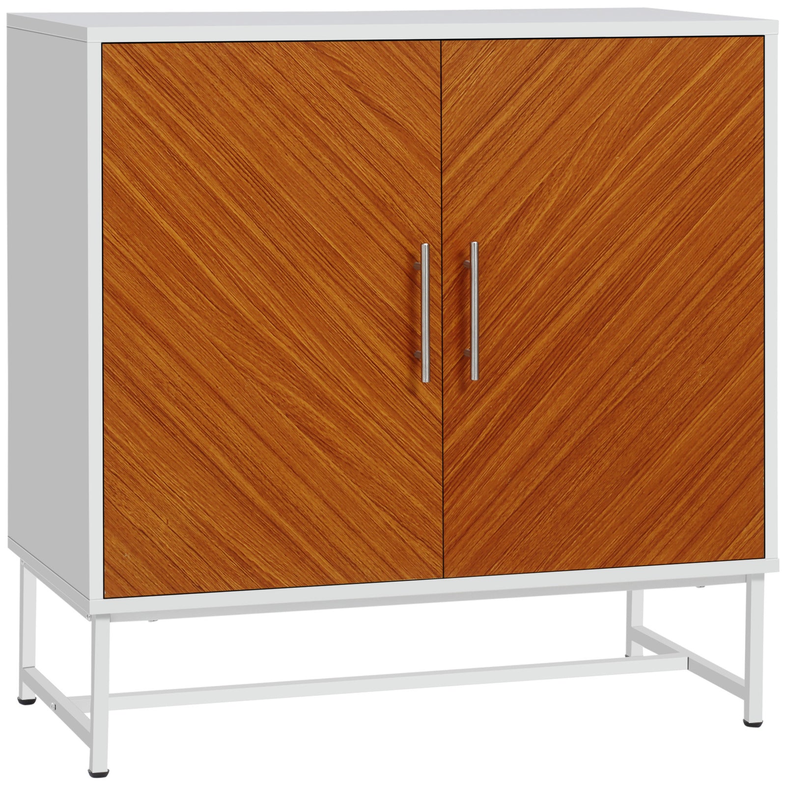 HOMCOM Freestanding Kitchen Storage Cabinet Cupboard Metal Base