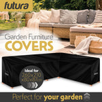 Premium L Shaped Waterproof Garden Furniture Cover, Outdoor Patio Weatherproof Rattan Sofa Guard | 260 x 210 x 80cm | Black