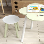 Kids Table And Chair Set, Flower Design, For Ages 2-5 Years - Green