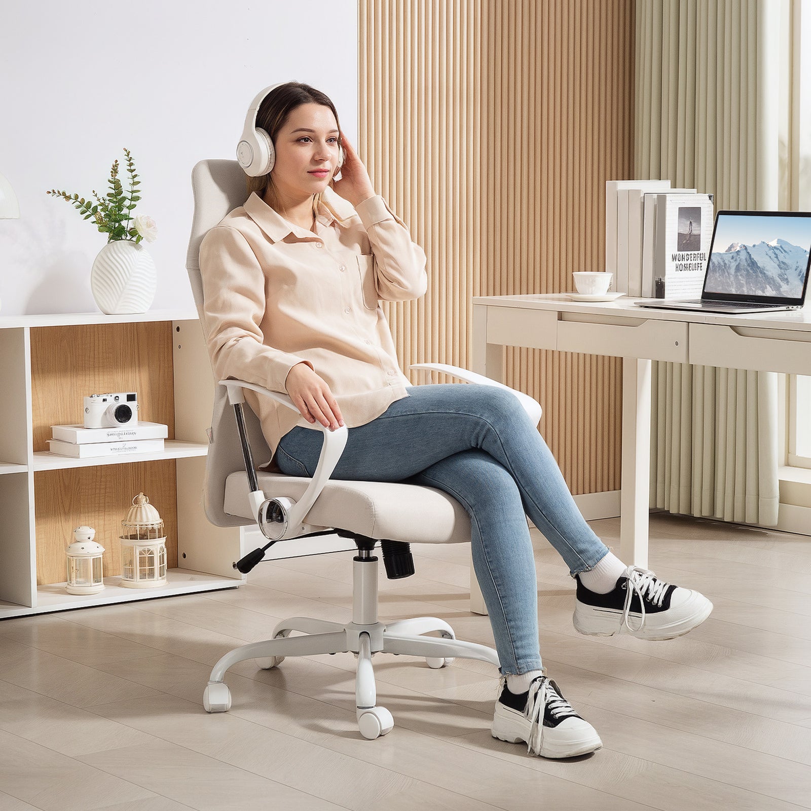 High Back Office Chair | Cream