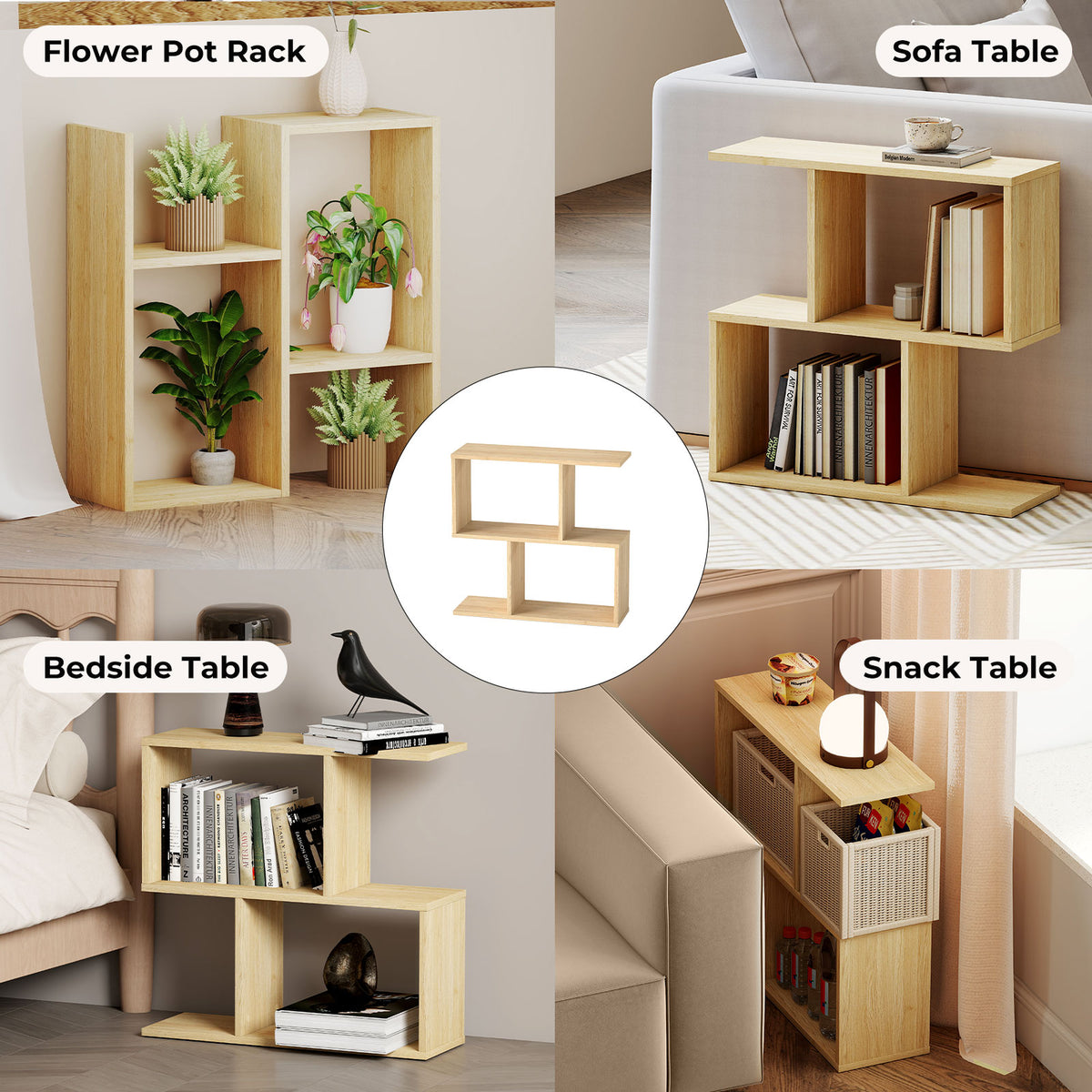 Levede Slim Sofa Side Table Narrow End Accent Table 3 Tier Living Room 20cm