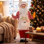 HOMCOM 4ft Christmas Singing Cooking Santa Claus With Head Moving