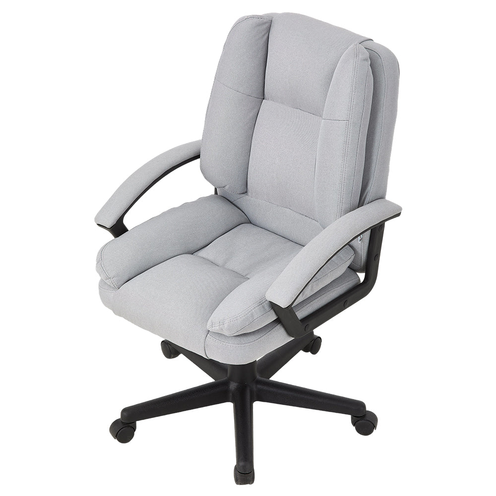 Linen Office Chair With High Back, Adjustable Gas Lift, 360° Swivel & Armrests