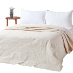 Cotton Rich Floral Metelassé Pattern Bedspread | 260cm x 260cm | Cream
